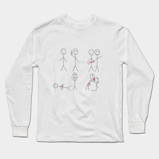 Killer vs. Zombie Long Sleeve T-Shirt by Exploitation-Vocation